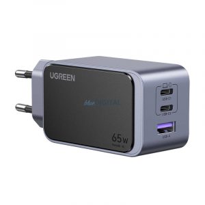 Încărcător de perete Ugreen Nexode Air 65W, USB + 2x USB-C (gri)