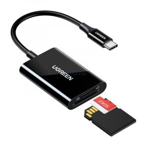 Ugreen 2-in-1 USB-C cititor de carduri CM265 (negru)