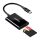 Ugreen 2-in-1 USB-C cititor de carduri CM265 (negru)