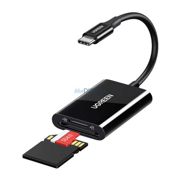 Ugreen 2-in-1 USB-C cititor de carduri CM265 (negru)