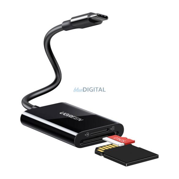 Ugreen 2-in-1 USB-C cititor de carduri CM265 (negru)