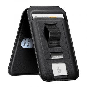 Portofel magnetic cu funcție de suport și suport pentru iPhone MagSafe, Ugreen LP836, piele (negru)