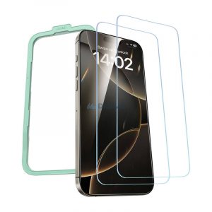 Ugreen SP629 sticlă temperată cu cadru de montare pentru iPhone 16 Pro - 2 buc