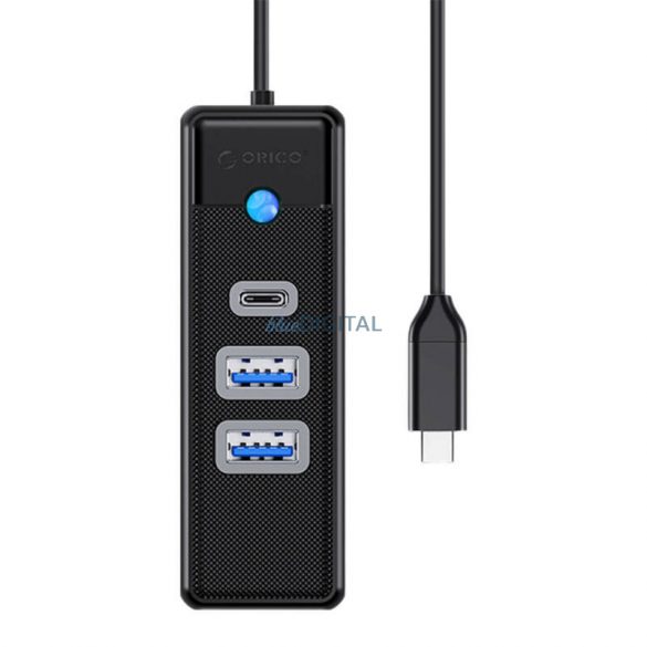 Orico USB hub USB-C - 2xUSB-A 3.0 + USB-C, 5 Gbps, 0.15m - negru