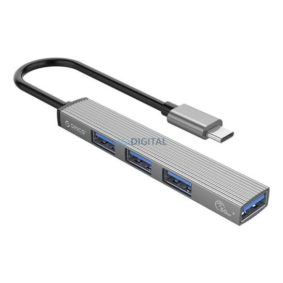 Orico USB hub USB-A - 1xUSB-A 3.0 + 3xUSB-A 2.0 - gri