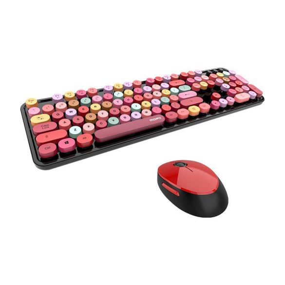 Set tastatură + mouse wireless MOFII Sweet 2.4G (negru și roșu)