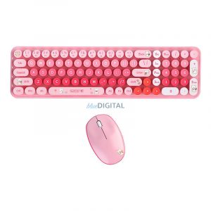 Set tastatură + mouse fără fir MOFI Baby Bear (roz)