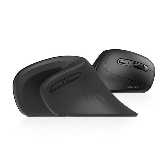 Mouse vertical wireless Dareu Magic Hand Bluetooth + 2.4G (alb)