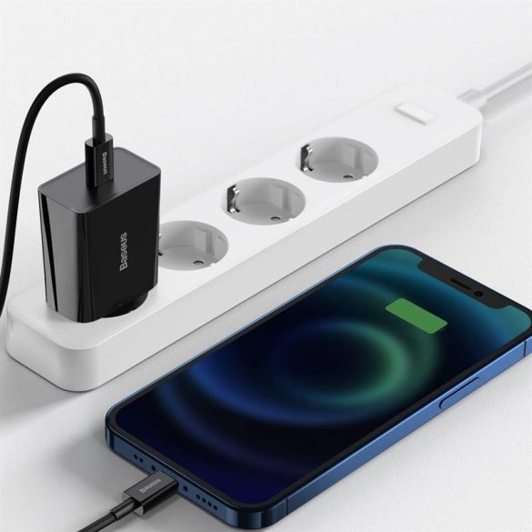 Încărcător rapid Baseus speed mini, USB + USB-C, PD, 3A, 20 W (negru)