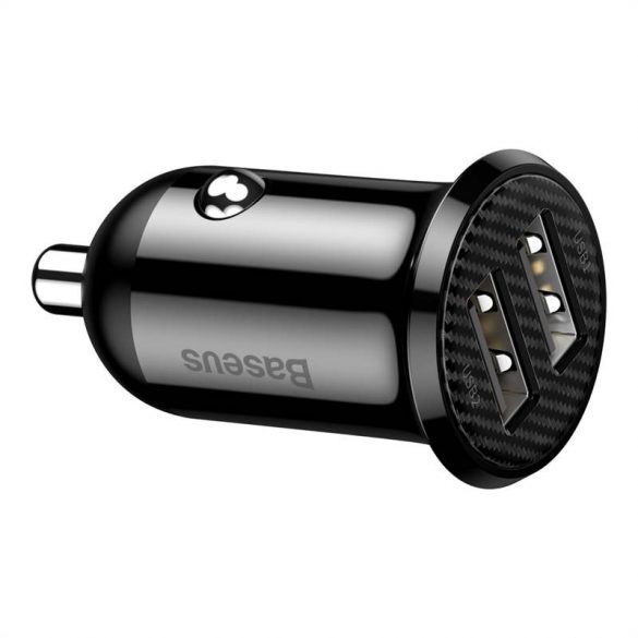 Încărcător auto Baseus Grain Pro 2x USB 4.8A (negru)