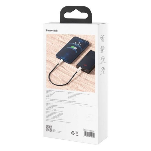 Cablu USB-C pentru Lightning Baseus Cafule PD 20W 0,25 m (negru)