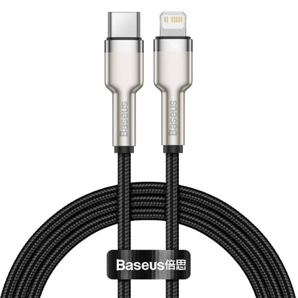 Cablu USB-C pentru Lightning Baseus Cafule, PD, 20W, 1m (negru)