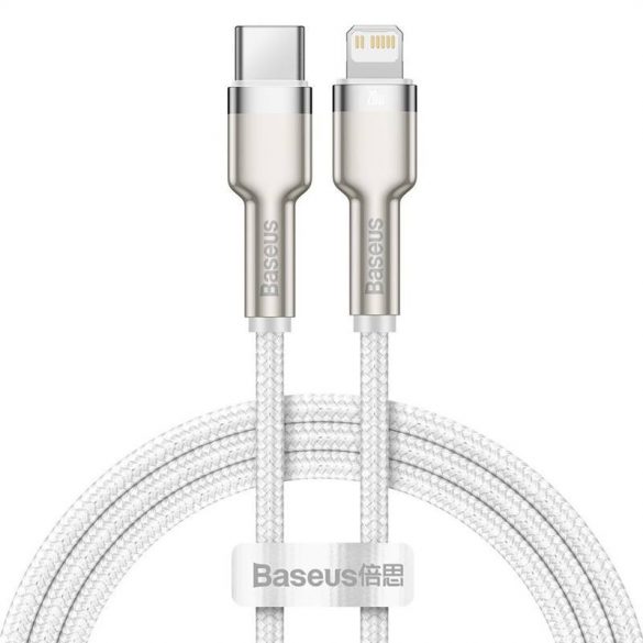 Cablu USB-C pentru Lightning Baseus Cafule, PD, 20W, 1m (alb)