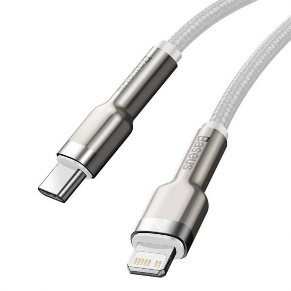 Cablu USB-C pentru Lightning Baseus Cafule, PD, 20W, 1m (alb)