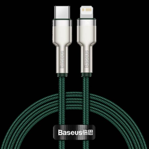 Cablu USB-C pentru Lightning Baseus Cafule, PD, 20W, 1m (verde)