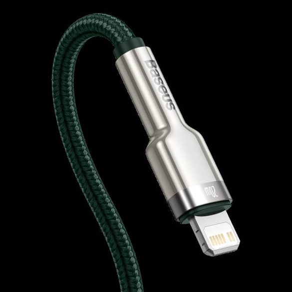 Cablu USB-C pentru Lightning Baseus Cafule, PD, 20W, 1m (verde)