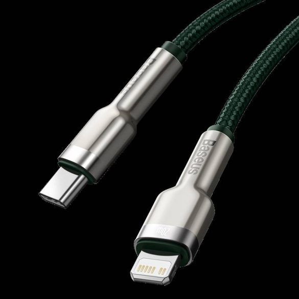 Cablu USB-C pentru Lightning Baseus Cafule, PD, 20W, 1m (verde)