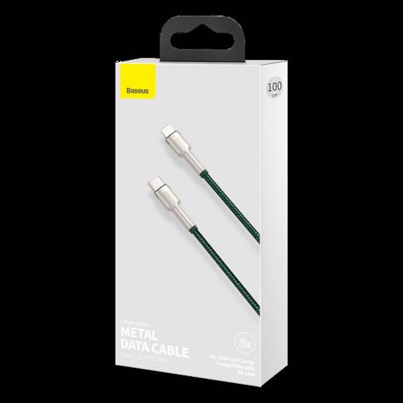 Cablu USB-C pentru Lightning Baseus Cafule, PD, 20W, 1m (verde)