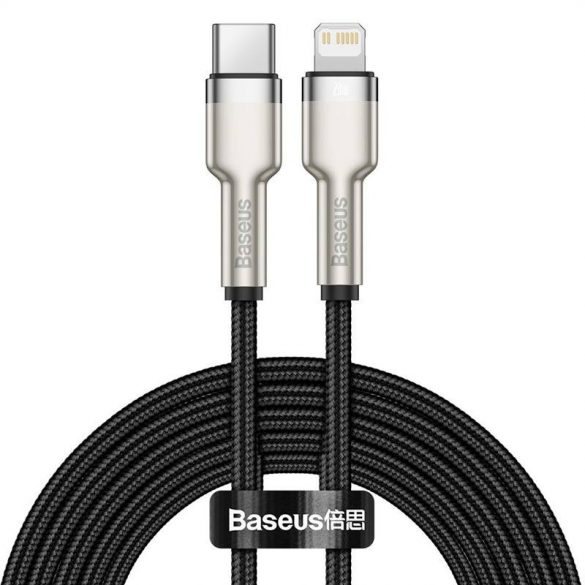 Cablu USB-C pentru Lightning Baseus Cafule, PD, 20W, 2m (negru)