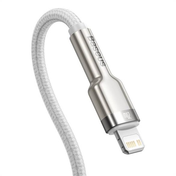 Cablu USB-C pentru Lightning Baseus Cafule, PD, 20W, 2m (alb)