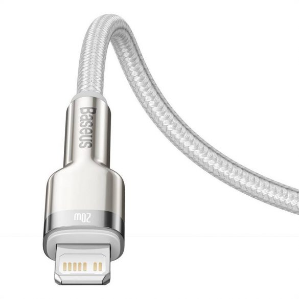 Cablu USB-C pentru Lightning Baseus Cafule, PD, 20W, 2m (alb)