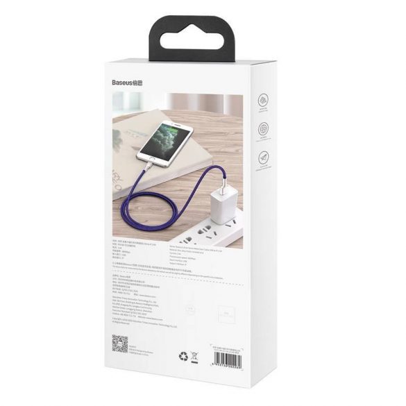 Cablu USB pentru Lightning Baseus Cafule 2.4A 1m (Violet)