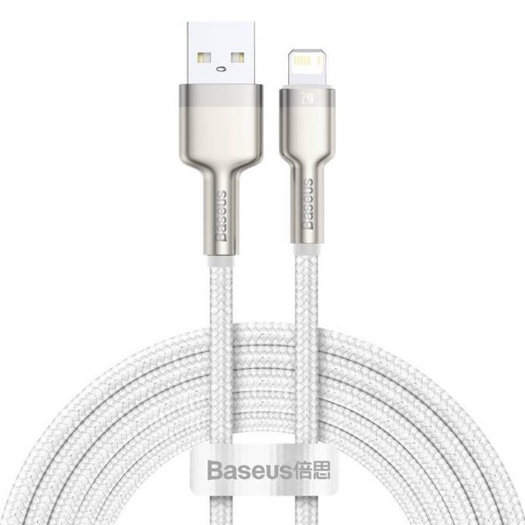 Cablu USB pentru Lightning Baseus Cafule, 2.4A, 2m (alb)