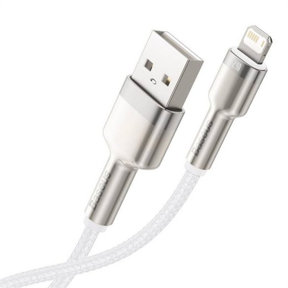 Cablu USB pentru Lightning Baseus Cafule, 2.4A, 2m (alb)