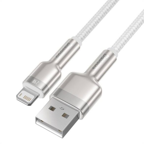 Cablu USB pentru Lightning Baseus Cafule, 2.4A, 2m (alb)