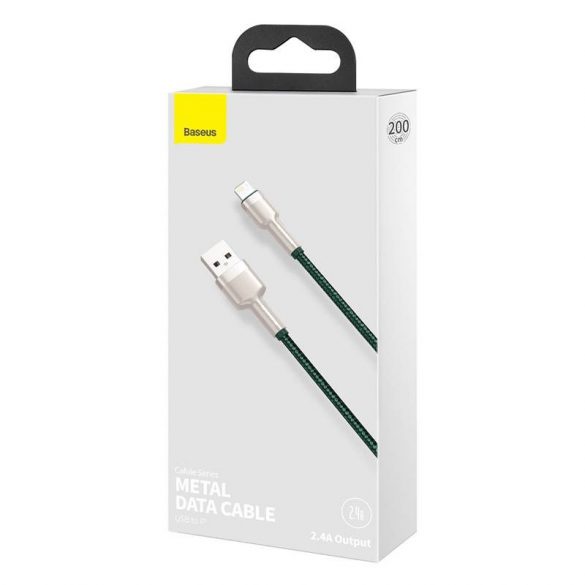 Cablu USB pentru Lightning Baseus Cafule, 2.4A, 2m (verde)