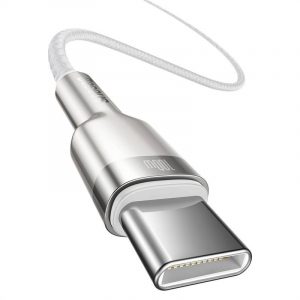 Cablu USB-C la USB-C Baseus Cafule, 100 W, 1 m (alb)