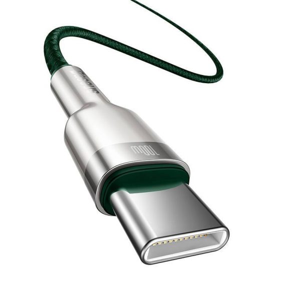 Cablu Baseus Cafule USB-C la USB-C, 100 W, 2 m (verde)