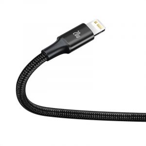 Cablu USB-C 3 în 1 Baseus Rapid Series, Micro USB / Lightning / USB-C, 20 W, 1,5 m (negru)