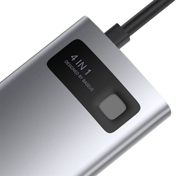 Hub 4 în 1 din seria Baseus Metal Gleam, USB-C - USB 3.0 + USB 2.0 + HDMI + USB-C PD