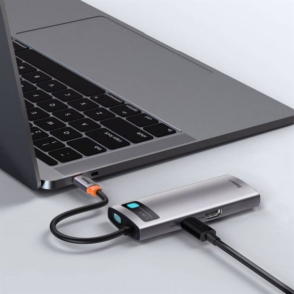 Hub Baseus Metal Gleam Series 5 în 1, USB-C - 3x USB 3.0 + HDMI + USB-C PD