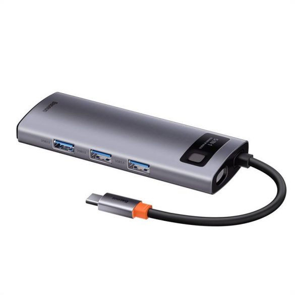 Hub Baseus Metal Gleam Series 5 în 1, USB-C - 3x USB 3.0 + HDMI + USB-C PD