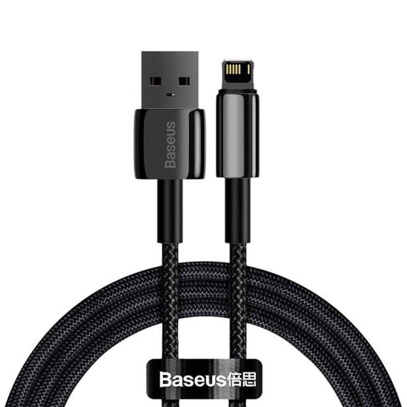 Baseus Tungsten Gold USB-A - Cablu Lightning, 2,4 A, 1 m (negru)