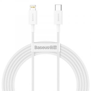 Cablu USB-C pentru seria Lightning Baseus Superior, 20W, PD, 2m (alb)