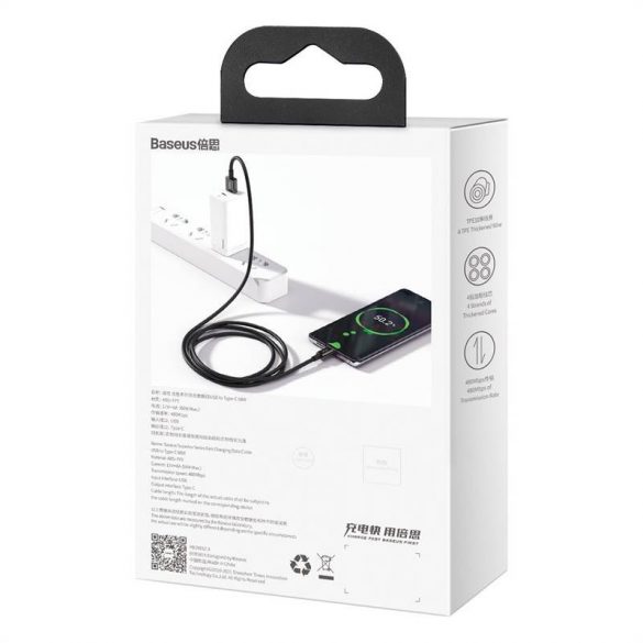 Cablu USB-USB-C Baseus Superior Series 66W 2m (negru)