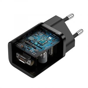 Adaptor de încărcare rapidă Baseus Super Si 1C 25W cu cablu USB-C-USB-C de 1 m (negru)