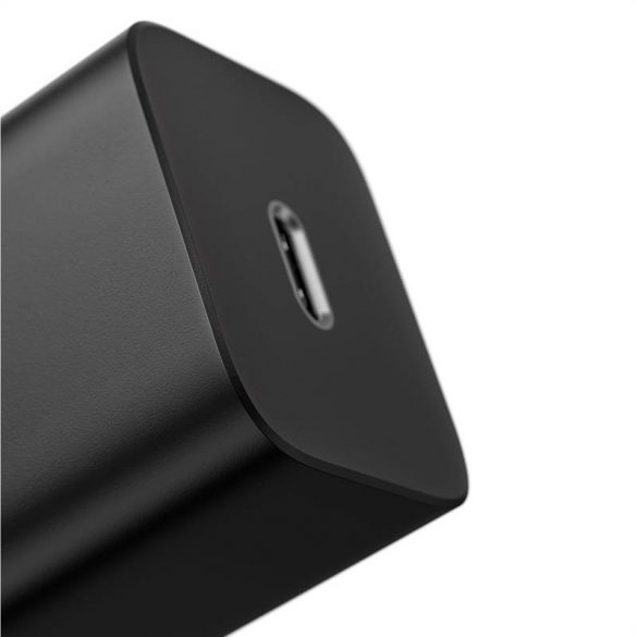 Adaptor de încărcare rapidă Baseus Super Si 1C 25W cu cablu USB-C-USB-C de 1 m (negru)