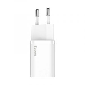 Încărcător rapid Baseus Super Si 1C 25W adaptor USB-C-USB-C cu cablu de 1 m (alb)