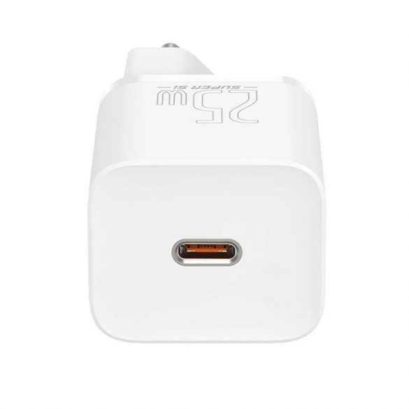 Încărcător rapid Baseus Super Si 1C 25W adaptor USB-C-USB-C cu cablu de 1 m (alb)