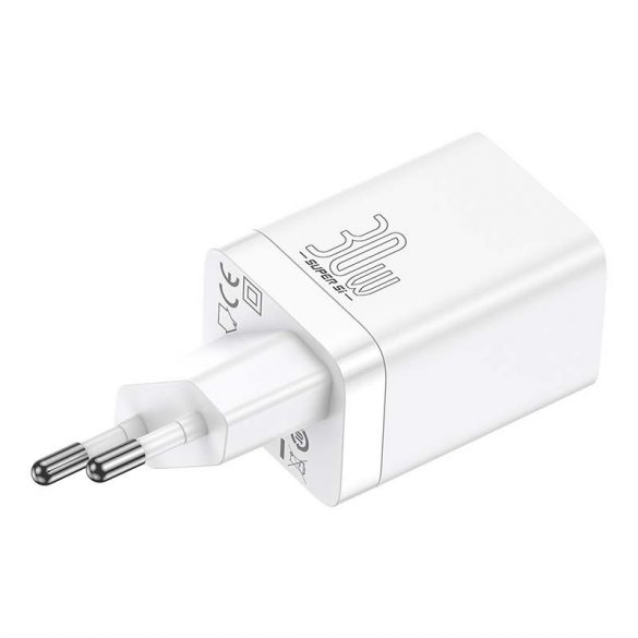 Încărcător rapid Baseus Super Si Pro USB + USB-C 30W (alb)