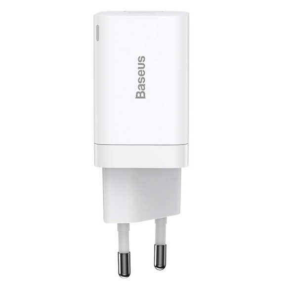 Încărcător rapid Baseus Super Si Pro USB + USB-C 30W (alb)