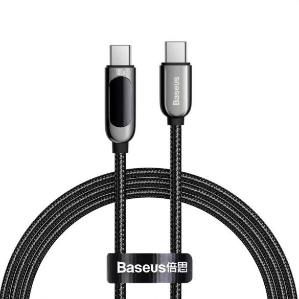 USB-C - Cablu de afișare USB-C Baseus, sursă de alimentare, 100 W, 1 m (negru)