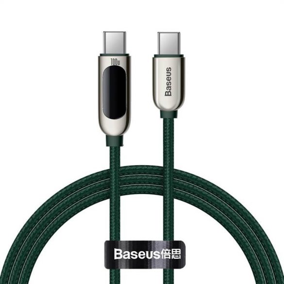 USB-C - Cablu de afișare USB-C Baseus, sursă de alimentare, 100 W, 1 m (verde)