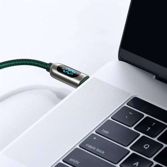 Cablu de afișaj USB-C - USB-C Baseus, 100 W, 2 m (verde)