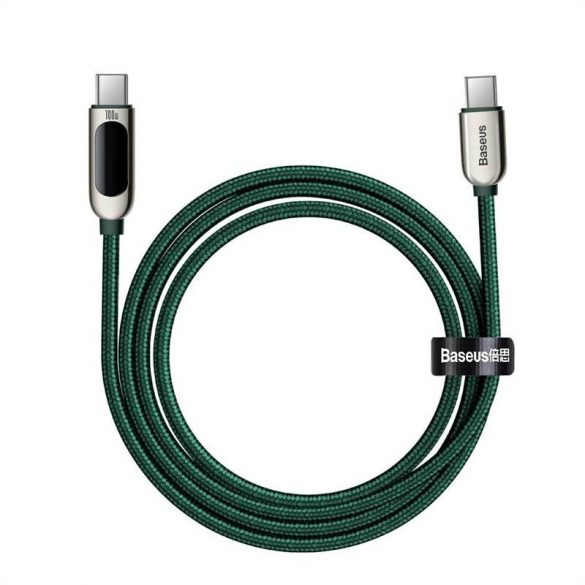 Cablu de afișaj USB-C - USB-C Baseus, 100 W, 2 m (verde)