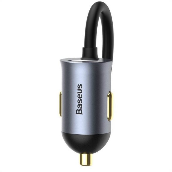 Încărcător auto Baseus Share Together cu extensie, 3x USB, USB-C, 120W (gri)